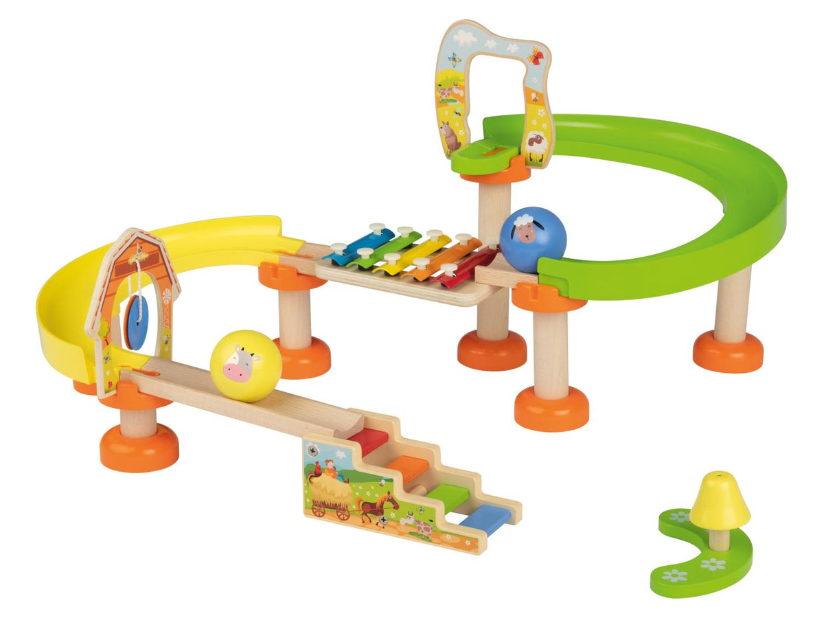 Circuit de billes en bois