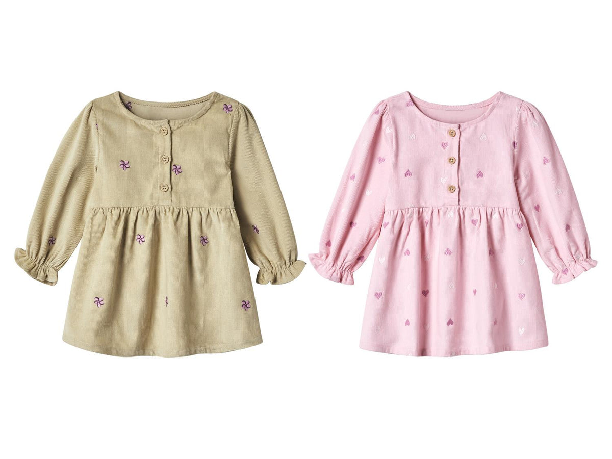Robe bébé en velours côtelé