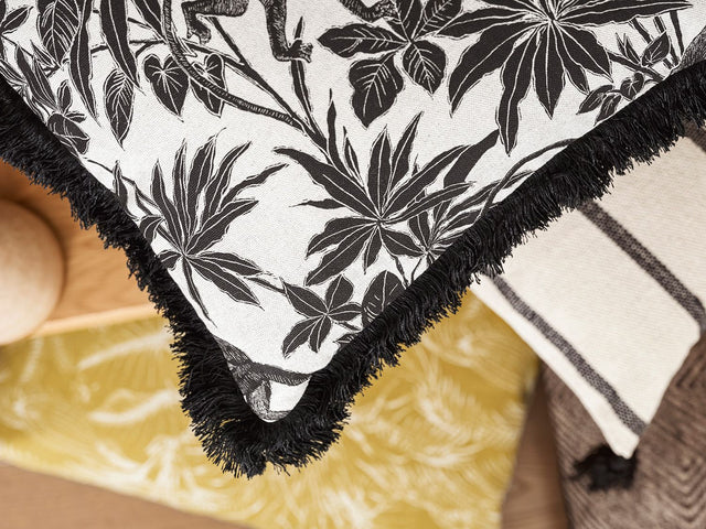 Housse de coussin MONKEY avec franges