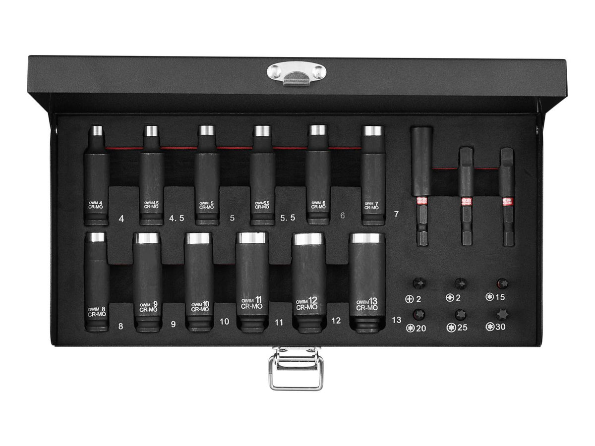 Jeu de douilles à choc 1/4 pouce, pour outils électriques et manuels