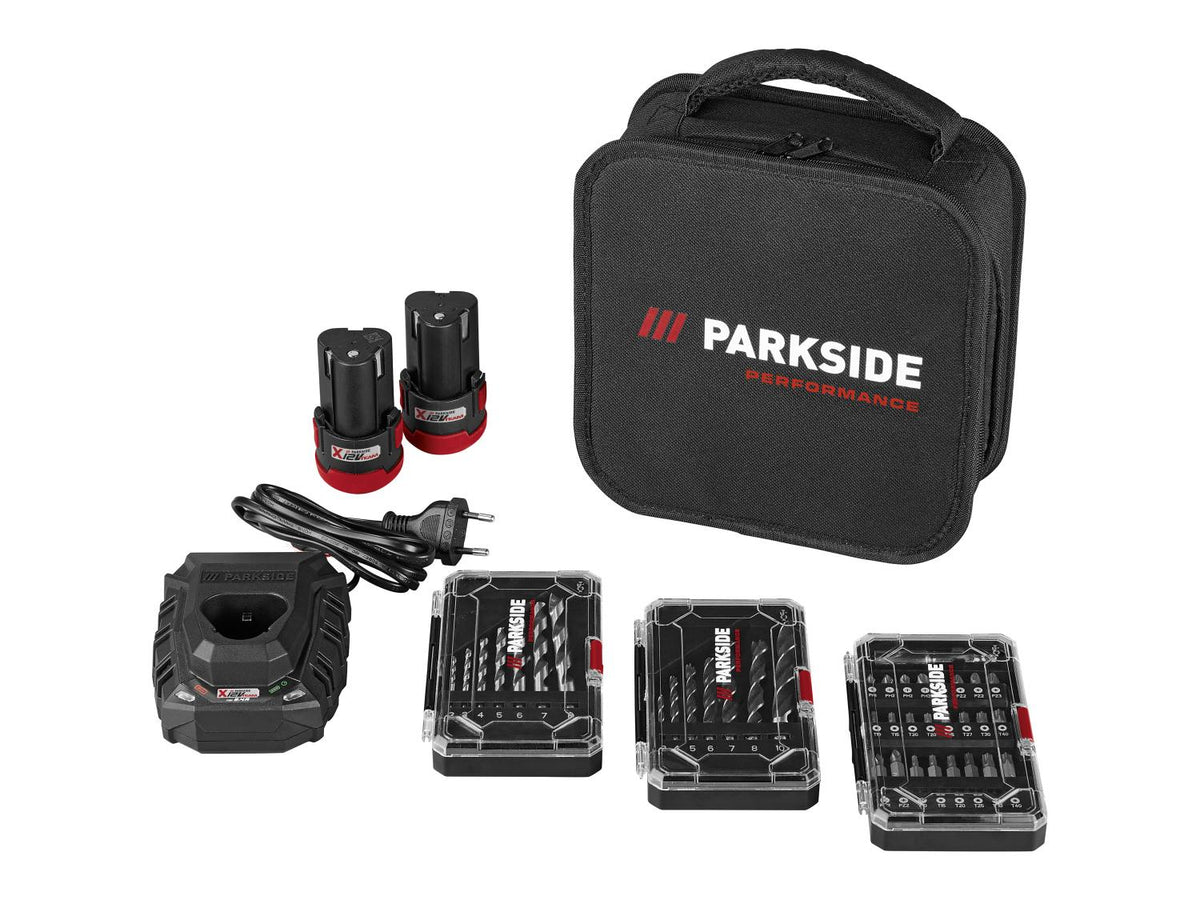 Kit de démarrage perceuse-visseuse sans fil 12 V « PBSPA 12 E4 », avec batteries et chargeur