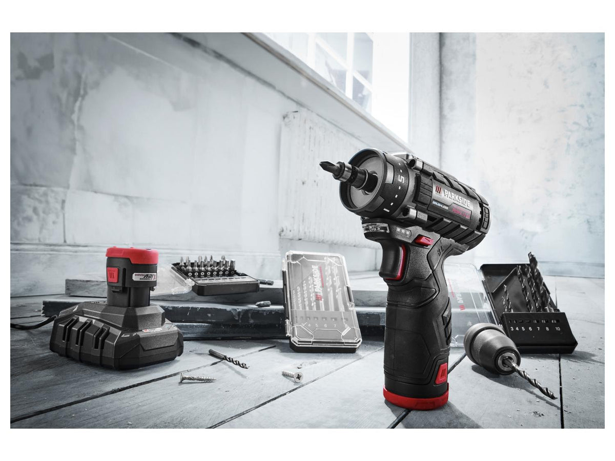 Kit de démarrage perceuse-visseuse sans fil 12 V « PBSPA 12 E4 », avec batteries et chargeur