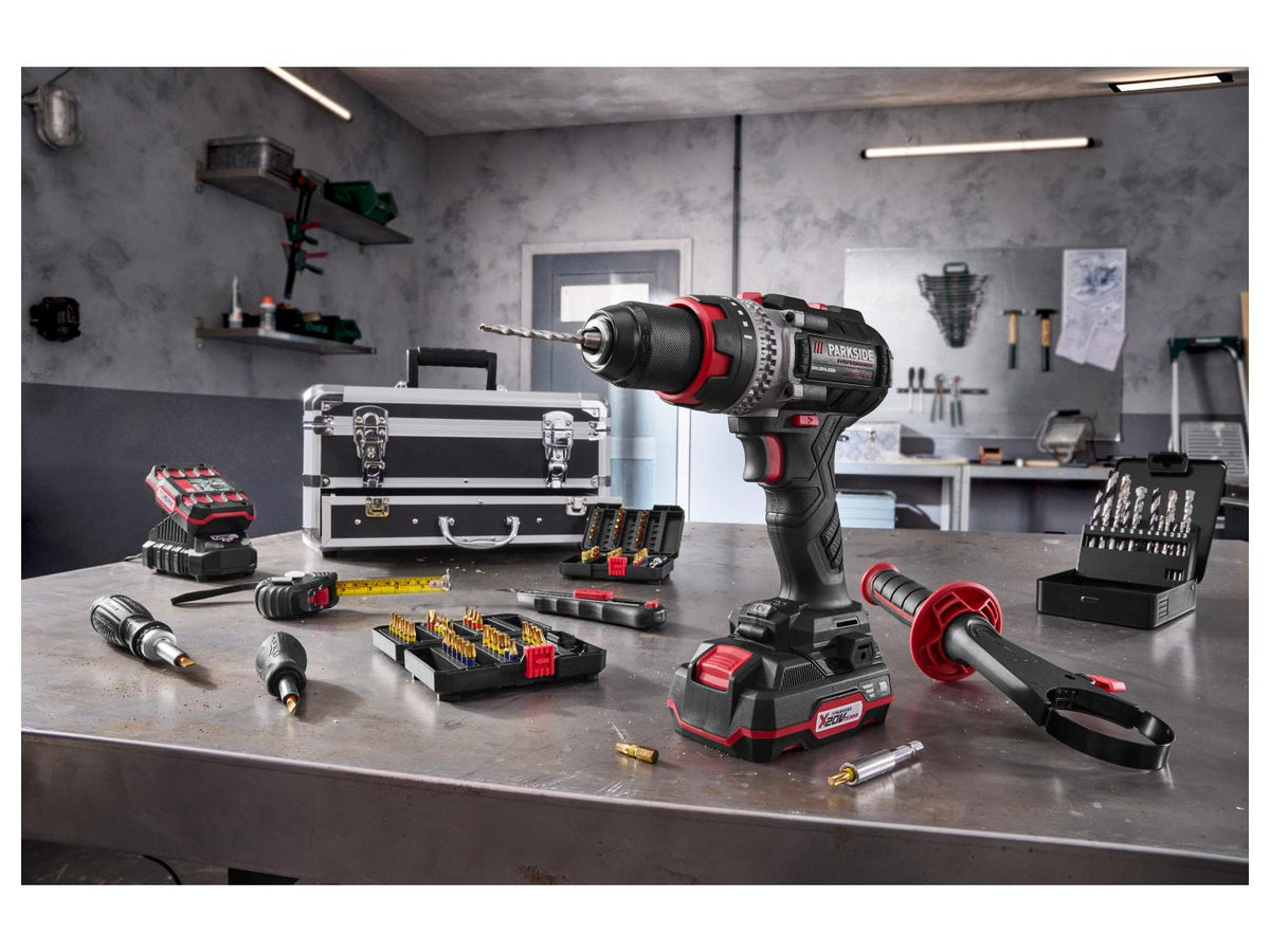 Set de perceuse-visseuse à percussion sans fil + 2 Batteries + Chargeur, 20 V