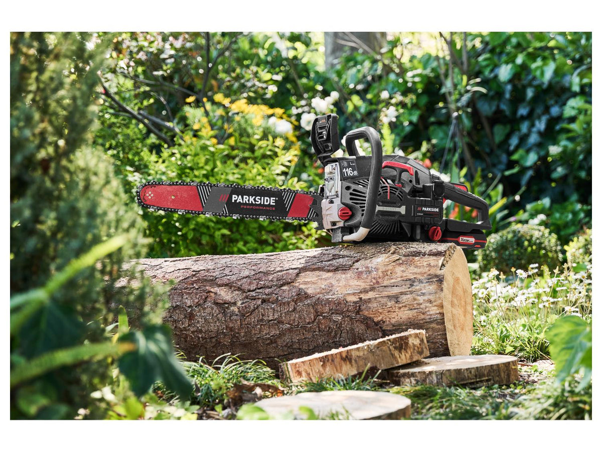 Tronçonneuse à essence avec démarrage électrique PPBKS 56 C3, 18", 20 V