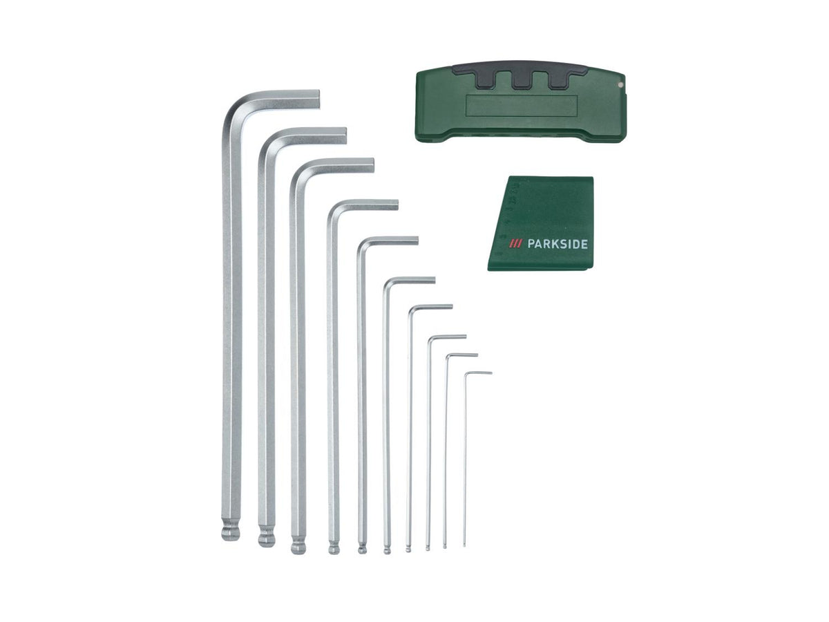 Set de clés mâles coudées à six pans ou à étoile coudées