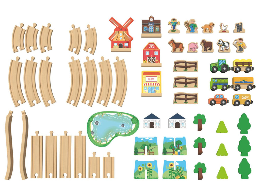 Set de chemin de fer en bois
