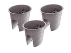 Jardinière de balcon « Ratolla Railing » aspect rotin, lot de 3