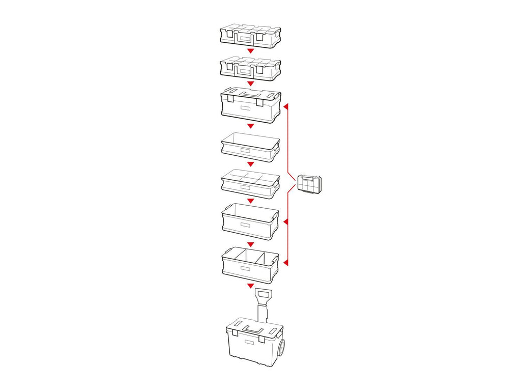 Chariot, Boîte à outils, System TWO Cart Plus Vario + TWO Organizer FLEX 100 Plus + QS TWO Box 100 FLEX