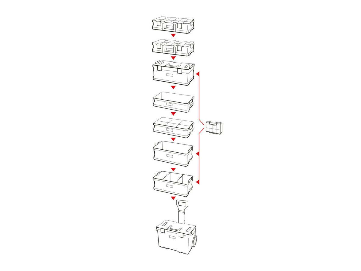 Chariot, Boîte à outils, System TWO Cart Plus Vario + TWO Organizer FLEX 100 Plus + QS TWO Box 100 FLEX