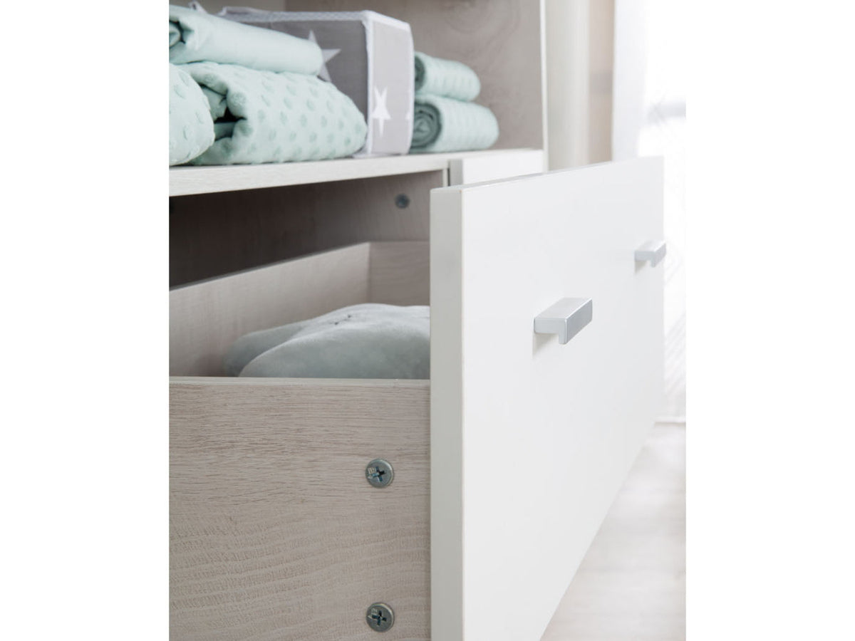 Commode à langer Julia, blanche, avec plan à langer amovible