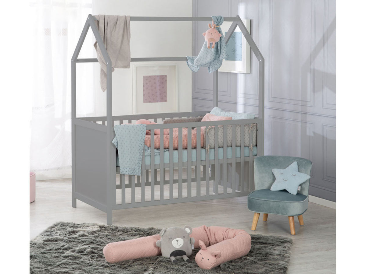Lit cabane 70x140, réglable en hauteur