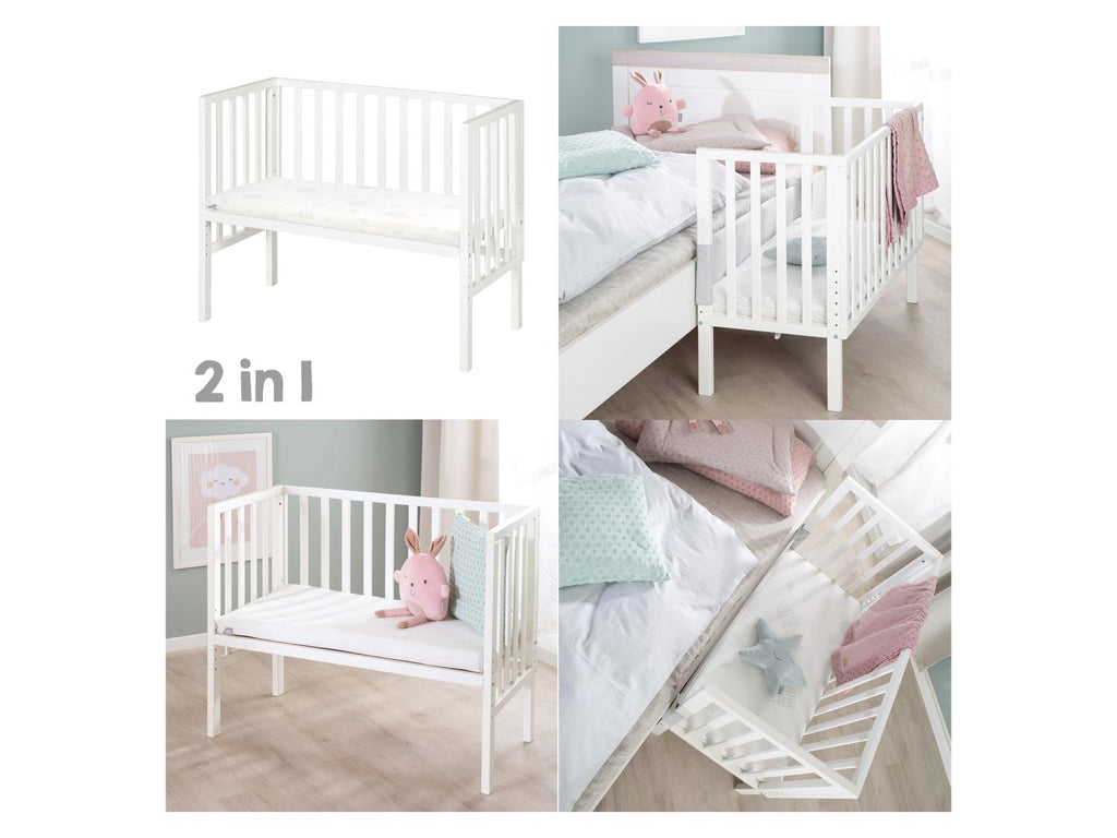 Lit co-dodo 2en1 avec barrière + matelas
