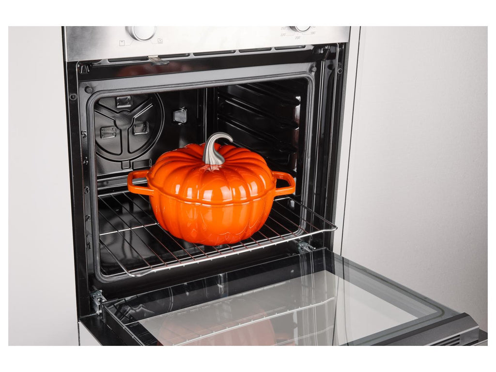 Cocotte en fonte en forme de citrouille