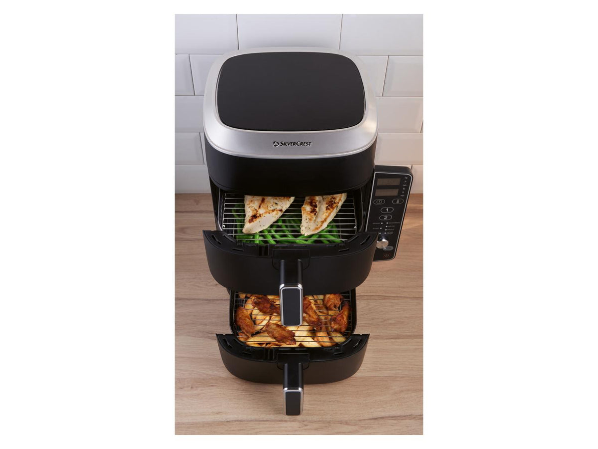 Friteuse à air chaud 2 zones superposées, 9,5 l