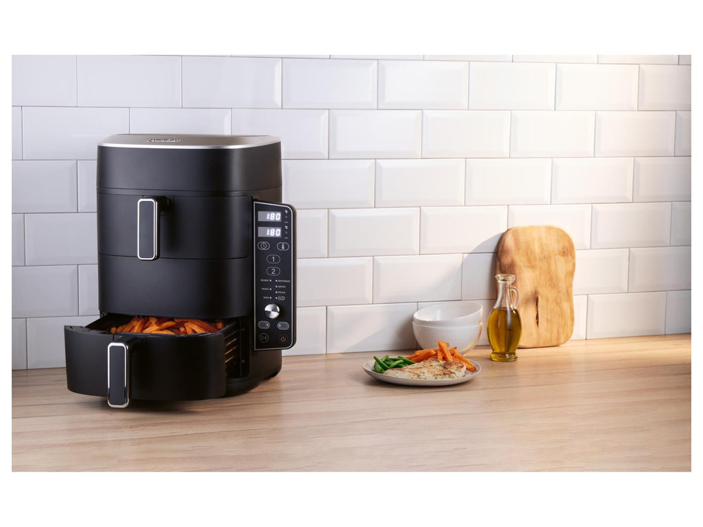Friteuse à air chaud 2 zones superposées, 9,5 l