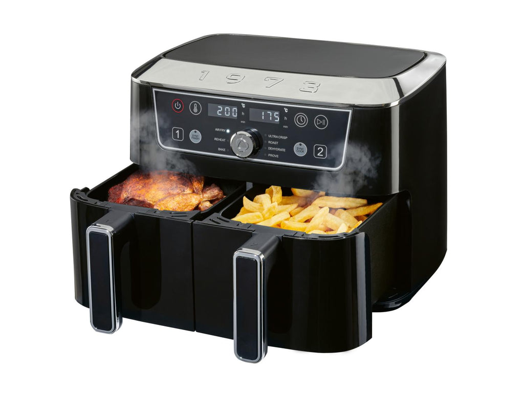 Friteuse à air chaud double zone Retro 1973, noir