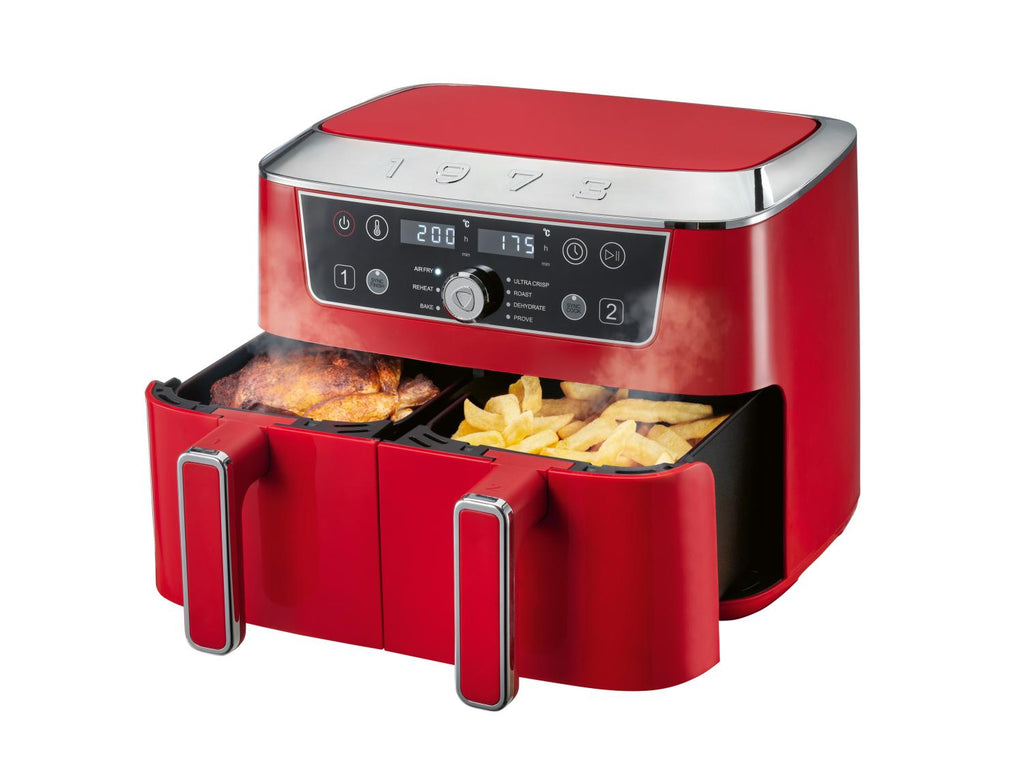 Friteuse à air chaud double zone Retro 1973, rouge