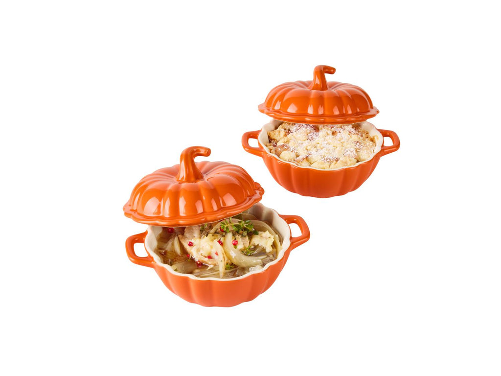 Lot de plats à four en forme de citrouille