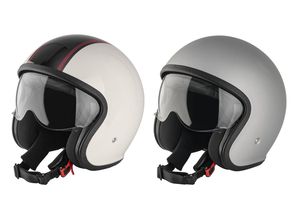 Casque jet avec visière transparente et résistante aux rayures