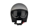 Casque jet avec visière transparente et résistante aux rayures