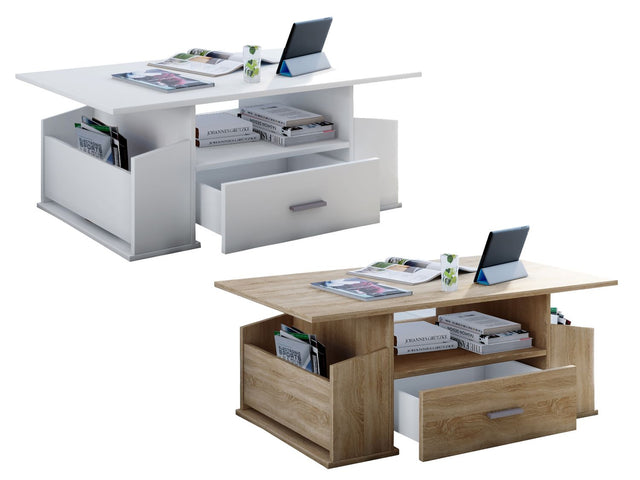 Table basse Junata, avec tiroir, 44 x 110 x 52 cm