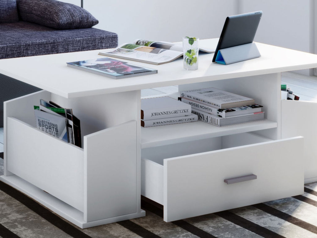Table basse Junata, avec tiroir, 44 x 110 x 52 cm