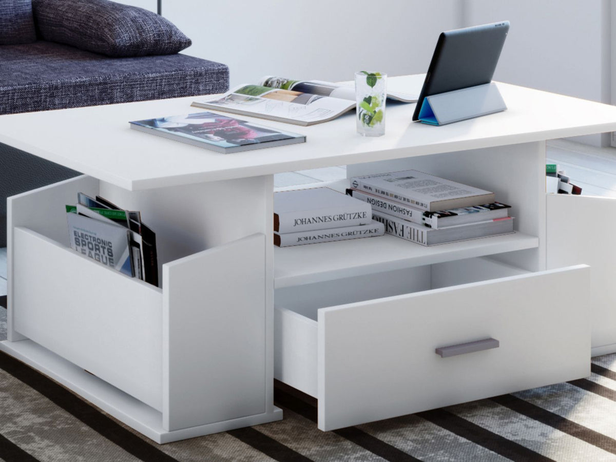 Table basse Junata, avec tiroir, 44 x 110 x 52 cm