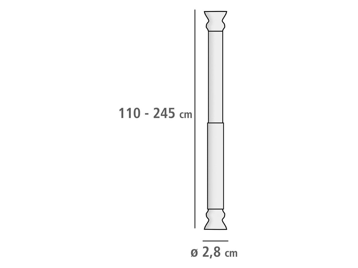 Barre de douche extensible en aluminium, 110-245 cm
